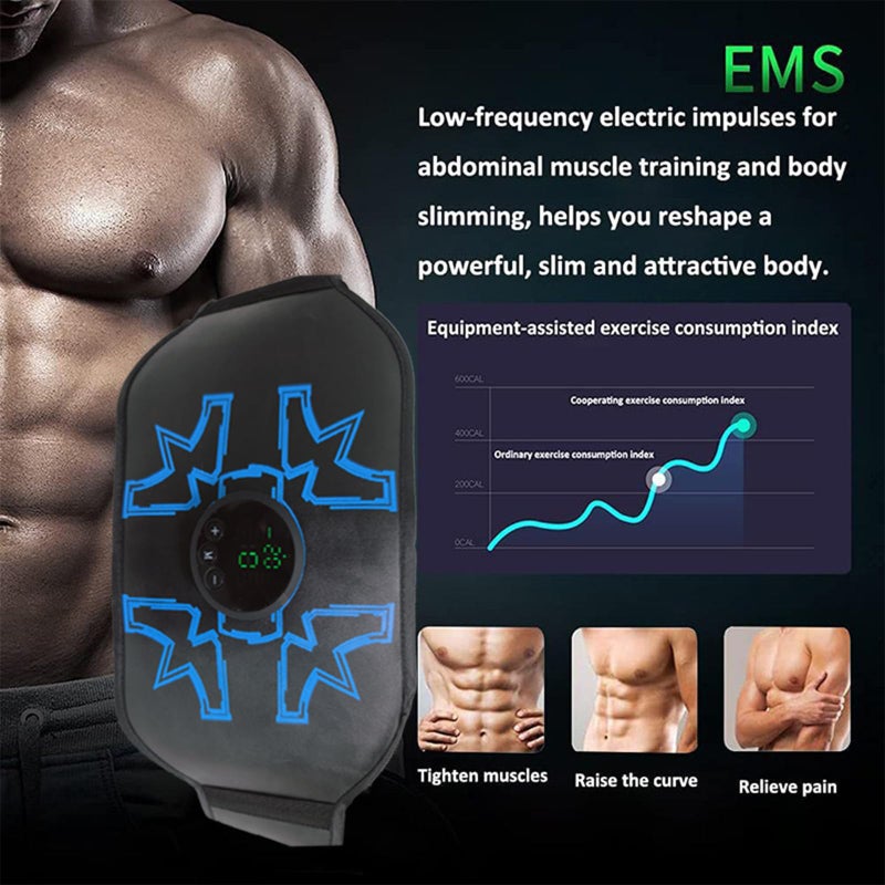 HOERCAAL ABS Stimulator Abdominal, MHD TENS EMS Muscle Stimulator for Muscle Conditioning, Ideal for Core Strength and Abs/Arms/Legs Fitness Training at Home or Gym - Image 4