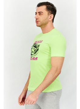 DIESEL Men Crew Neck Short Sleeve Graphic Print T-shirt, Lime Geen  - Image 4