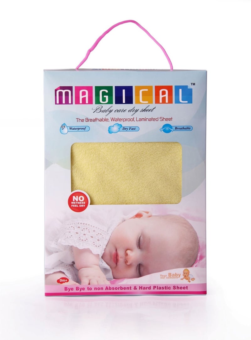 Magical - Quick Dry Waterproof MAT/Mattress Protector Baby Sheet -Gift Pack - Small (Yellow) Size- 50 cm * 70 cm - Image 1