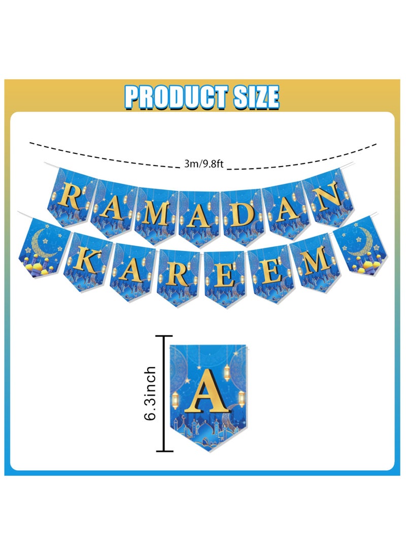 38 Piece Ramadan Kareem Banner Balloon Cake Topper Cupcake Toppers Decoration Set - view 3