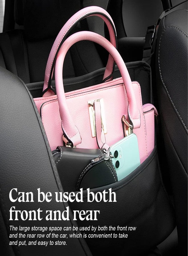 zipelo Car Handbag Holder Between Seats, PU Leather Multi-Pocket Large Capacity Purse Holder, Auto Net Bag Barrier of Backseat Pet Kids, Car Seat Organizers and Storage for Cargo Tissue Cup (Brown) - Image 4