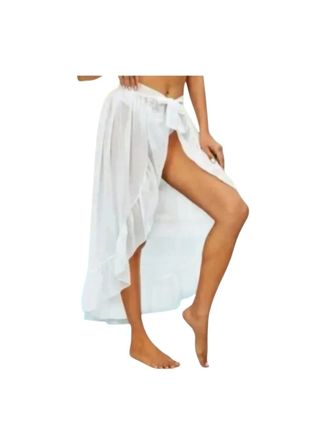 كاش مايوة من الشيفون/الدانتيل One Size لجميع المقاسات من XS الى 2XL متعدد الالوان والاشكال (ابيض كيرف) - Image 1