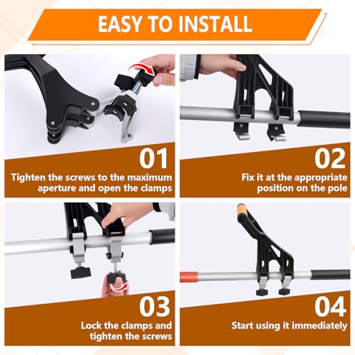 KJX Upgraded Shovel Handle Extension, Ergonomic Weed Trimmer Handle Replacement, Back Saver Attachment Universal Fit for Weed Trimmers, Rakes, String Trimmers, Shovels and More Yard Tools - Image 5