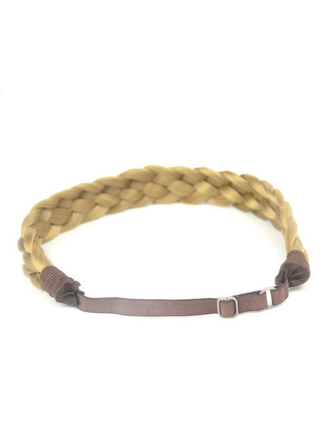 BOBIYA 5 Strands Synthetic Hair Braided Headband Classic Chunky Wide Plaited Braids Elastic Stretch Hairpiece For Women Girl (Honey Blonde) - Image 4