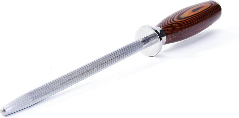 TUO Honing Rod, Sharpening Steel with Larger Diameter for Kitchen Knife Daily Sharpening Maintenance, High Carbon Steel Knife Sharpener Rod, Ergonomic Handle, 8 inch - Image 4