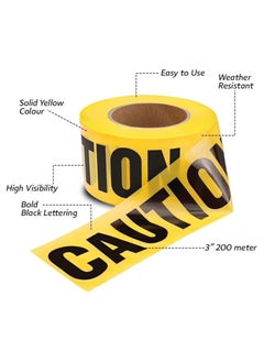 BERRY Set of 2 – 200m Caution Warning Tape – High Visibility Safety Barrier Tape for Construction, Emergency & Hazard Zones  - Image 2