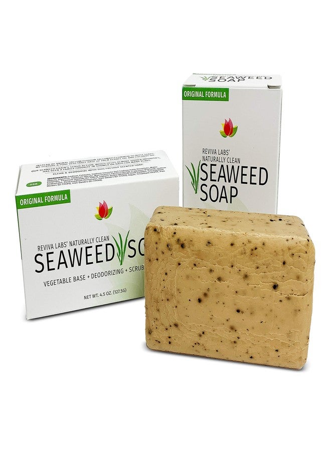 Reviva Labs Reviva Seaweed Soap - 2 Pack - Organic Seaweed Face Scrub and Exfoliating Body Scrub Soap Bar - 4.5 oz. Vegetable Base Natural Bar Soap and Seaweed Bath Detox Soap Made in the USA - Image 1