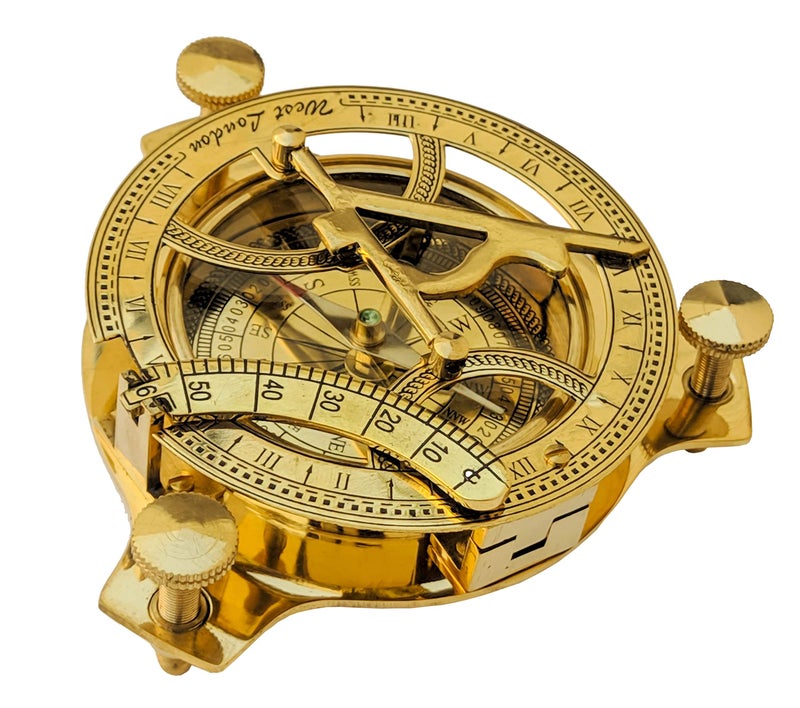 NAUTICALMART 5" Sundial Compass Solid Brass Sun Dial - Image 1