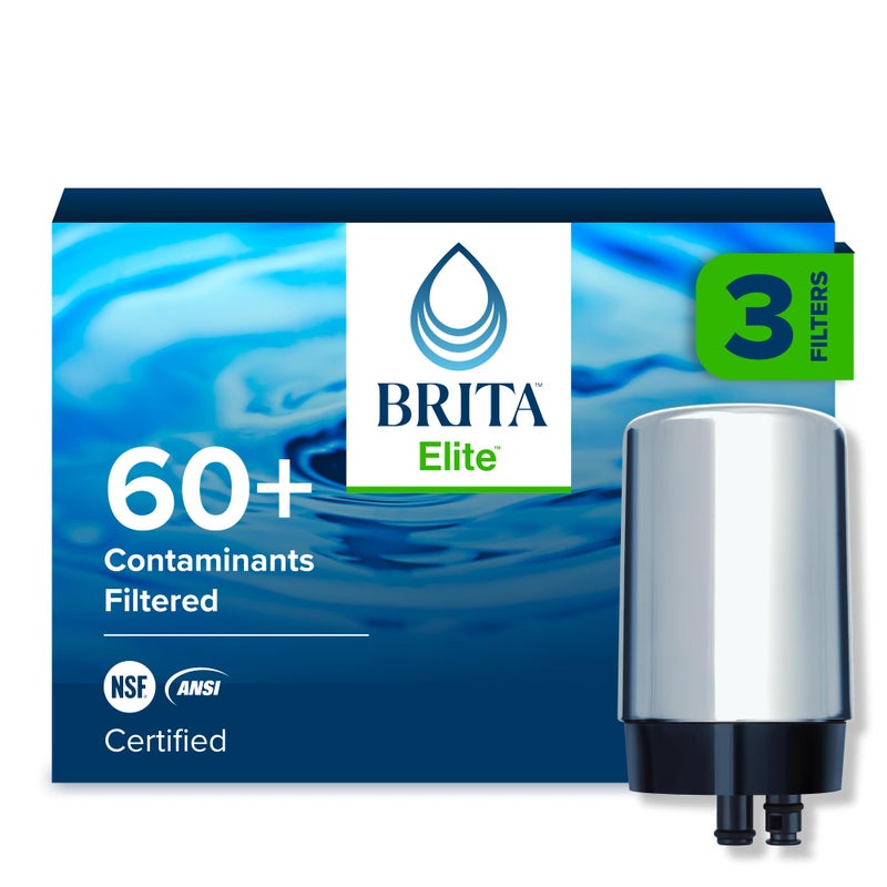 Brita Replacement Water Filter for Faucet Mount Removes 99 of Lead Sink Filtration System Chrome 3 Count