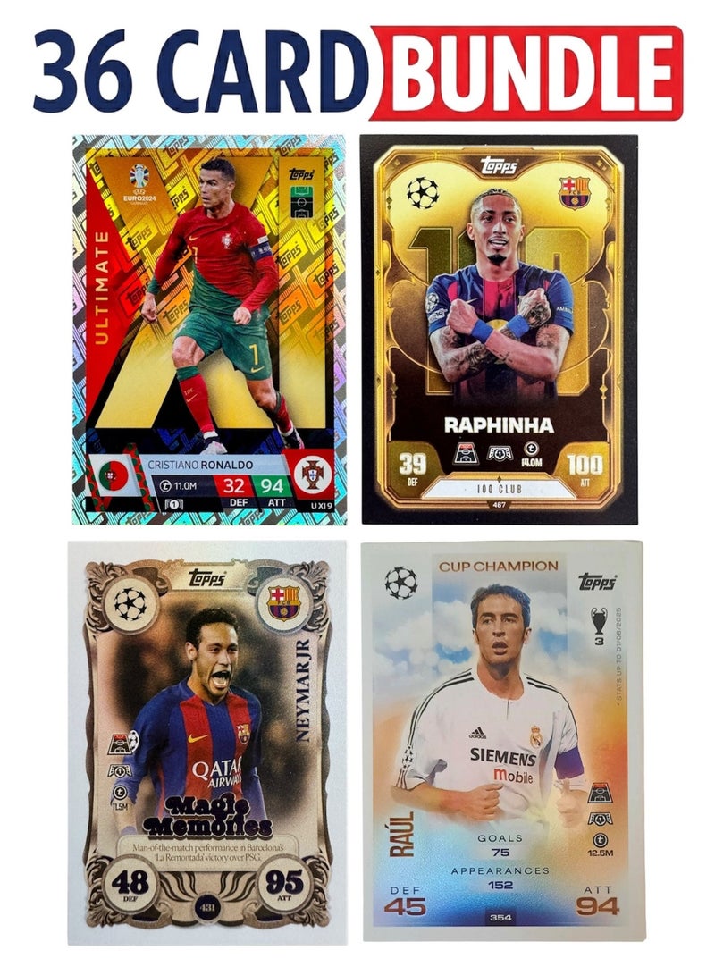 Topps Match Attax 25/26 - Bundle 36 Cards including Cristiano Ronaldo & Raul - Image 1