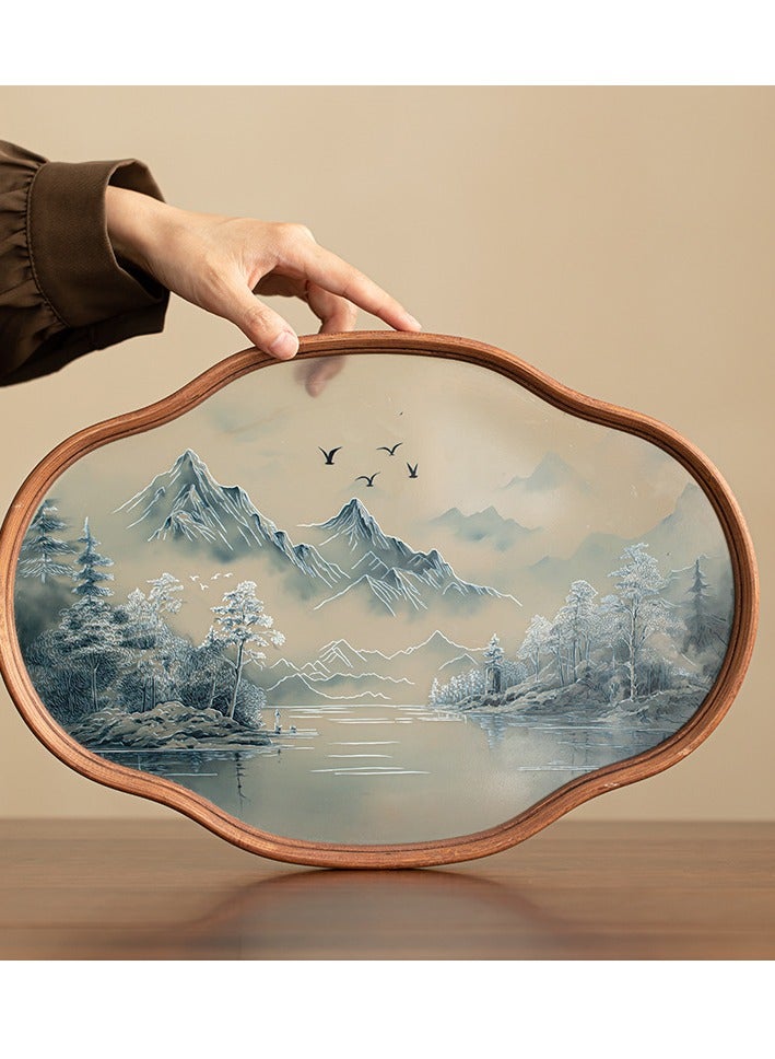 New Chinese Style Landscape Bamboo Glass Household Tea Cup And Tea Set High-End Tray  - Image 2
