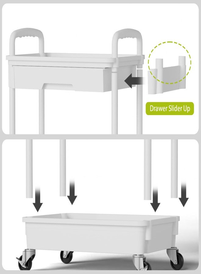 Sorgion 4 Tier Rolling Cart Organizer,Art Craft Diaper Bedside Snack Laundry Room Bathroom Organizer Narrow Thin Slim Rolling Trolley Utility Cart with Wheels for Kitchen,Office(White) - Image 5