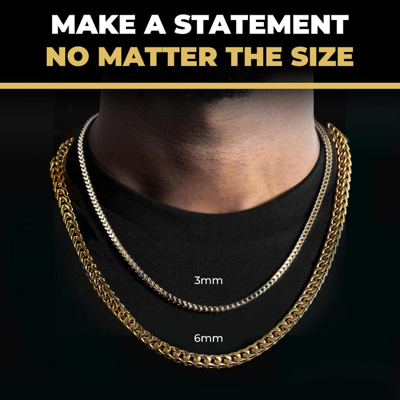 GLD Franco Chain Necklace for Men and Women - 18K 3MM Yellow Gold - 20â€ - Image 3