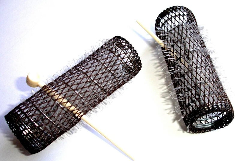 2 Pack HAIR STYLING BRUSH ROLLERS PINS Hair Curlers 78 x 3 Bristles 12 Rollers