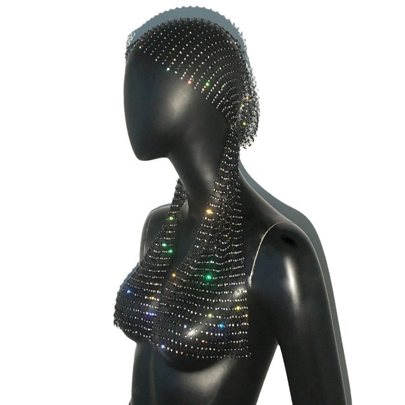 Fashion Fishnet Hat with Rhinestones - Image 2