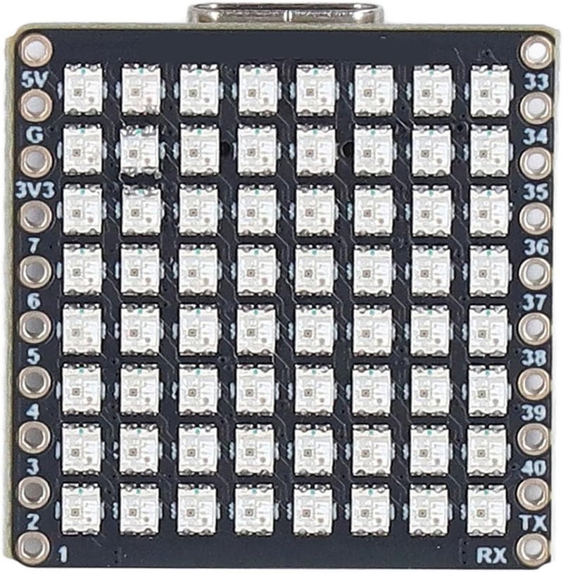 Bewinner 8x8 LED Array Micro Development Board, Development Board with IoT for S3 Chip, RGB LED Display, USB Type C Interface, 4MB Flash Memory - Image 1