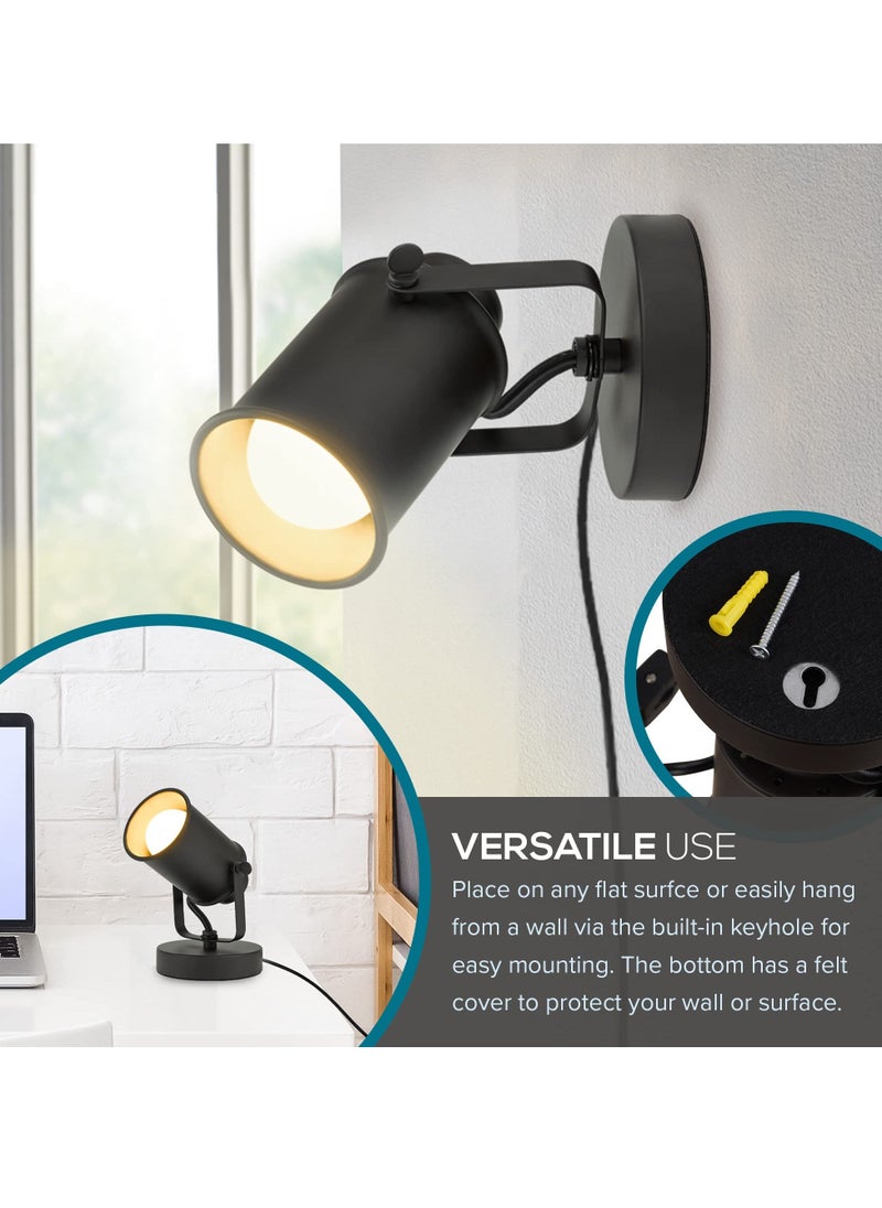 Lighting Modern Multipurpose Spotlight Base 6" Industrial Wall Lamp Desk or Wall Mount Accent Lamp Wall Sconce Lamp for Hallway Headboard Picture Office Dark Bronze No Power Plug and Bulb Included - Image 2