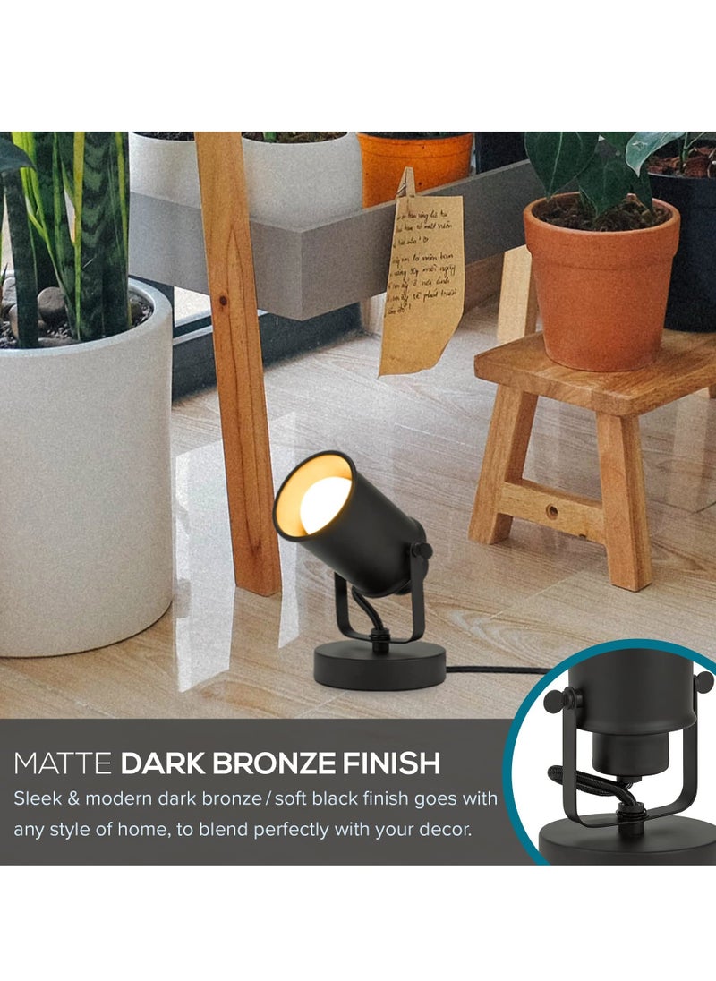 Lighting Modern Multipurpose Spotlight Base 6" Industrial Wall Lamp Desk or Wall Mount Accent Lamp Wall Sconce Lamp for Hallway Headboard Picture Office Dark Bronze No Power Plug and Bulb Included - Image 5