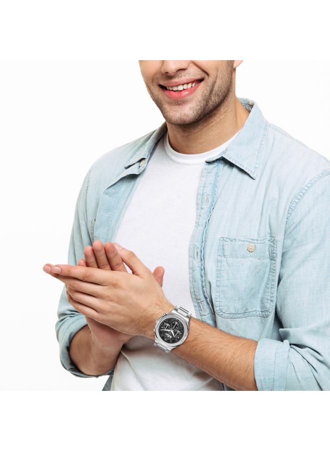 لي كوبر ساعة لي كوبر رجالي متعددة الوظائف بسوار معدني فضي - Image 3