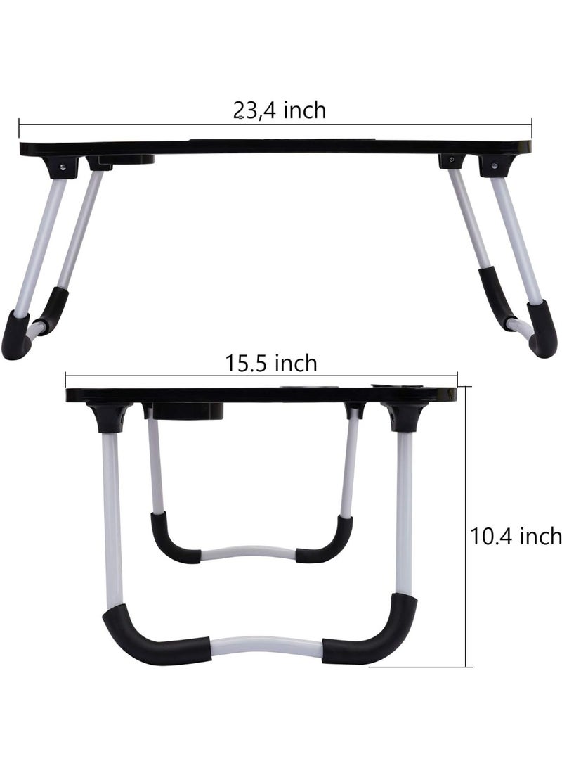 bunca Foldable Laptop Table for Bed and Sofa - Multi-Purpose, Cup Slot, Tablet and Cell Phone Holder - Study and Serving Desk - Lightweight and Easy to Store, blue color from bunca - Image 3