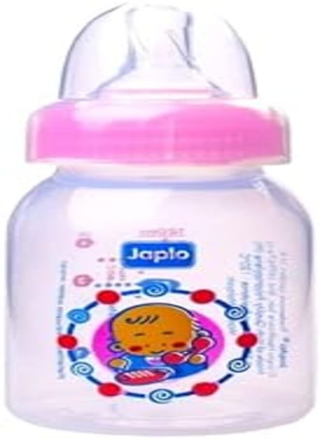 Japlo Japlo Round baby feeding Bottle with Anti-colic nipple & Lukewarm water mixer size 120 ml - pink colour (card) 