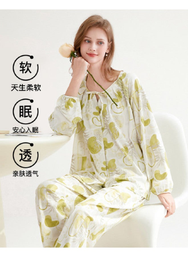 Fenton breathable Loose-fit Lace Trimmed Pajama Set For Women - Image 1