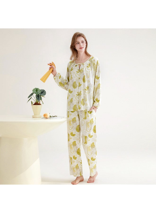 Fenton breathable Loose-fit Lace Trimmed Pajama Set For Women - Image 5