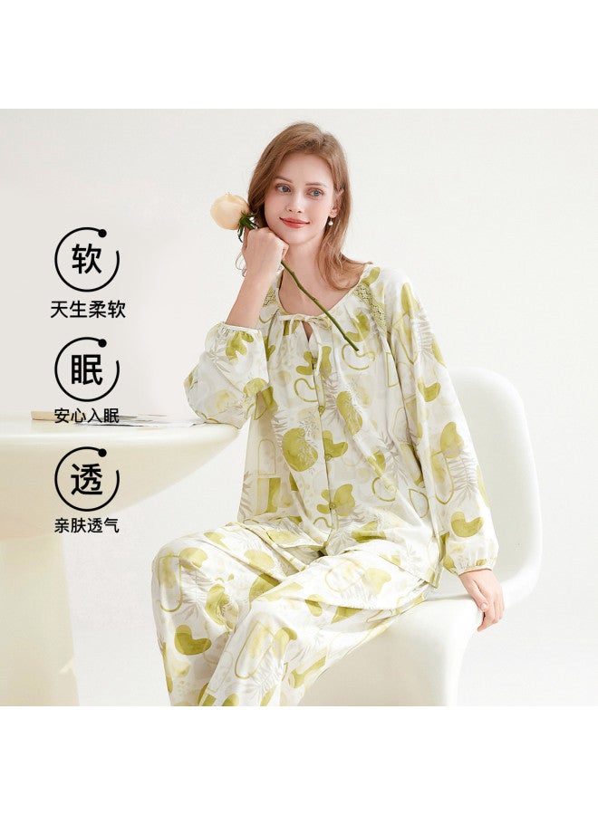 Fenton breathable Loose-fit Lace Trimmed Pajama Set For Women - Image 2