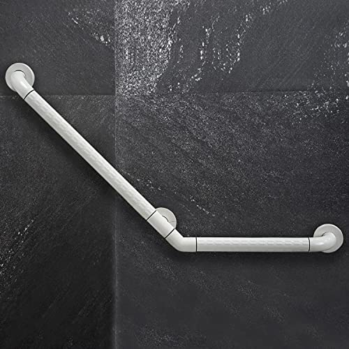 KosmoCare Stainless Steel 135° with Anti-Slip Nylon Grip Grab Bar, Wall Mounted Safety Angled Grab Bar for Bathroom | Grab Bars for Toilet Senior Citizens | Toilet Grab bar for Elderly (600 x 400mm) - Image 1