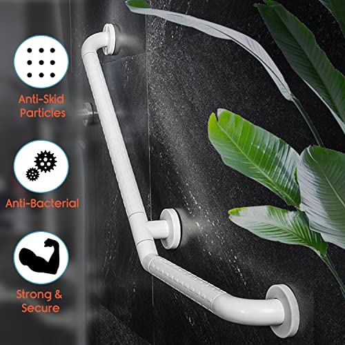 KosmoCare Stainless Steel 135° with Anti-Slip Nylon Grip Grab Bar, Wall Mounted Safety Angled Grab Bar for Bathroom | Grab Bars for Toilet Senior Citizens | Toilet Grab bar for Elderly (600 x 400mm) - Image 3