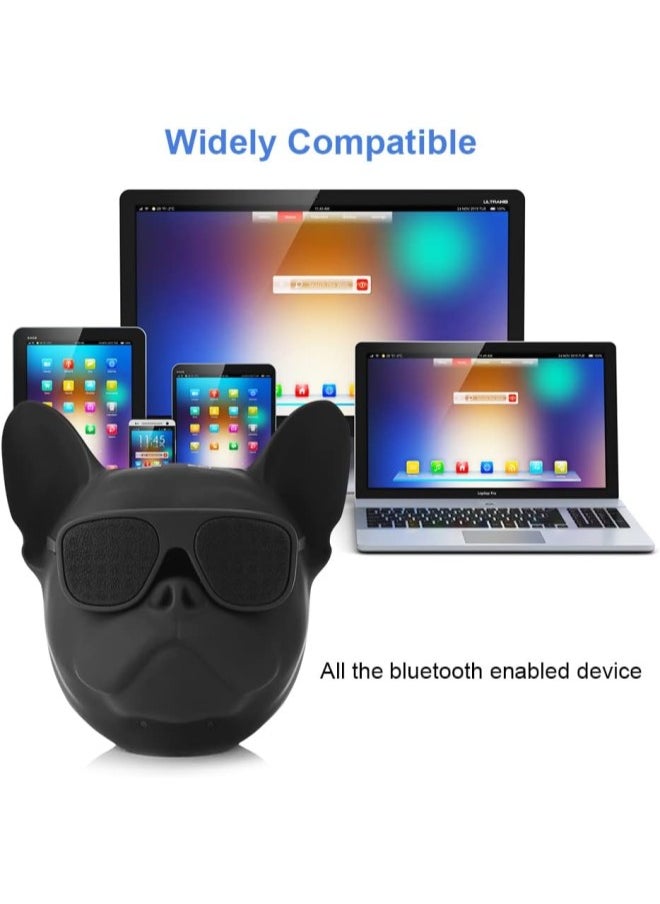 WYBOT - Portable Bluetooth Speaker, French Bulldog Bluetooth Speaker Dog Shaped Stereo Sound Music Player 32G Bluetooth Wireless Speaker with Radio Cool Speaker for Home Party Cafe Bar - Image 1