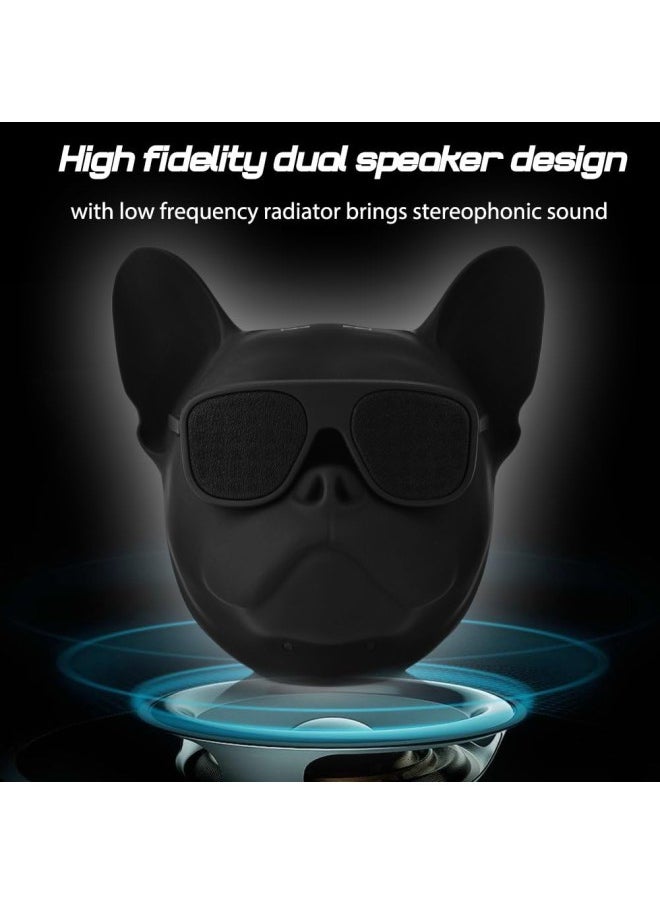 WYBOT - Portable Bluetooth Speaker, French Bulldog Bluetooth Speaker Dog Shaped Stereo Sound Music Player 32G Bluetooth Wireless Speaker with Radio Cool Speaker for Home Party Cafe Bar - Image 1