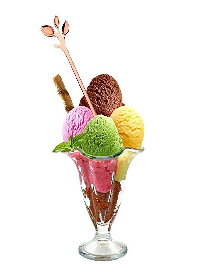 Comicfs 16 Pcs 4.7" Stainless Steel Gold Leaf Coffee Spoon-Creative Tableware Dessert Spoons, Stirring, Mixing, Sugar, Stir, Ice Cream, Cake, Teaspoon Set (16 Spoons, Gold) - Image 5