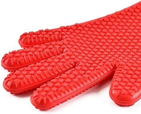 NH Fashion Hub NH Fashion Hub 1Pcs Silicone AntiSkid Heat Resistant Hand Glove Heat Insulation Glove Microwave Oven Mitts Used for Home Kitchen Restaurant Hotel for Roasting Grilling Baking Cooking  - Image 5