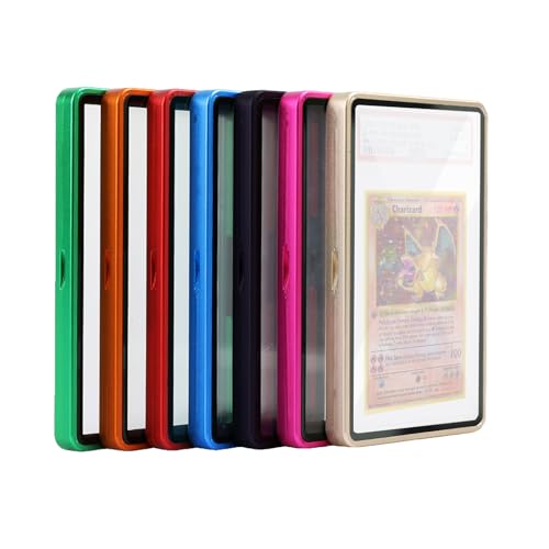 Snado PSA CGC Slab Protector Metal Slab Bumper Case UV Resistant Graded Grade Guard Stackable Magnetic Aluminum Card Holder for Graded Display Cards Sleeves Protection Layer Gold - Image 1