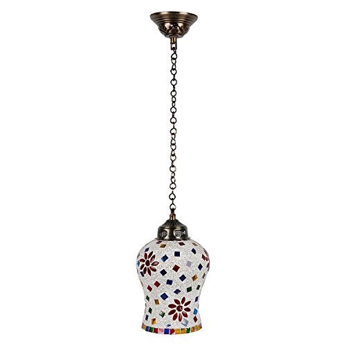 earthenmetal Multicolored Glass Mosaic Pendant Hanging Lamp - 50W, Handcrafted Home Lighting Fixture (Pack of 1) - Image 3