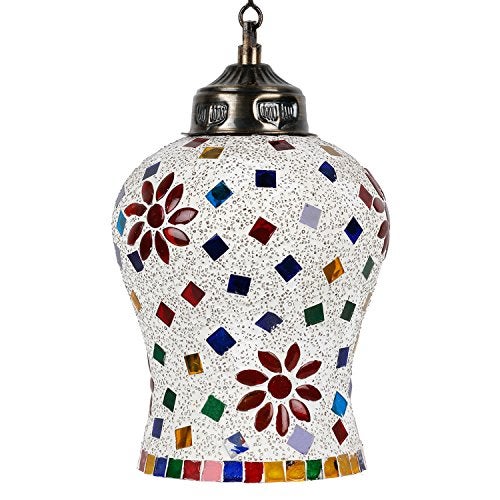 earthenmetal Multicolored Glass Mosaic Pendant Hanging Lamp - 50W, Handcrafted Home Lighting Fixture (Pack of 1) - Image 2