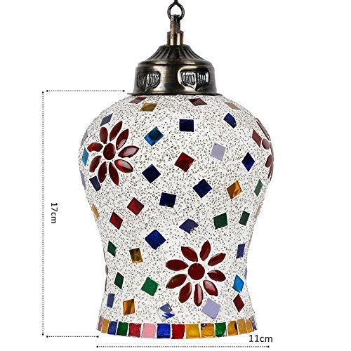 earthenmetal Multicolored Glass Mosaic Pendant Hanging Lamp - 50W, Handcrafted Home Lighting Fixture (Pack of 1) - Image 4