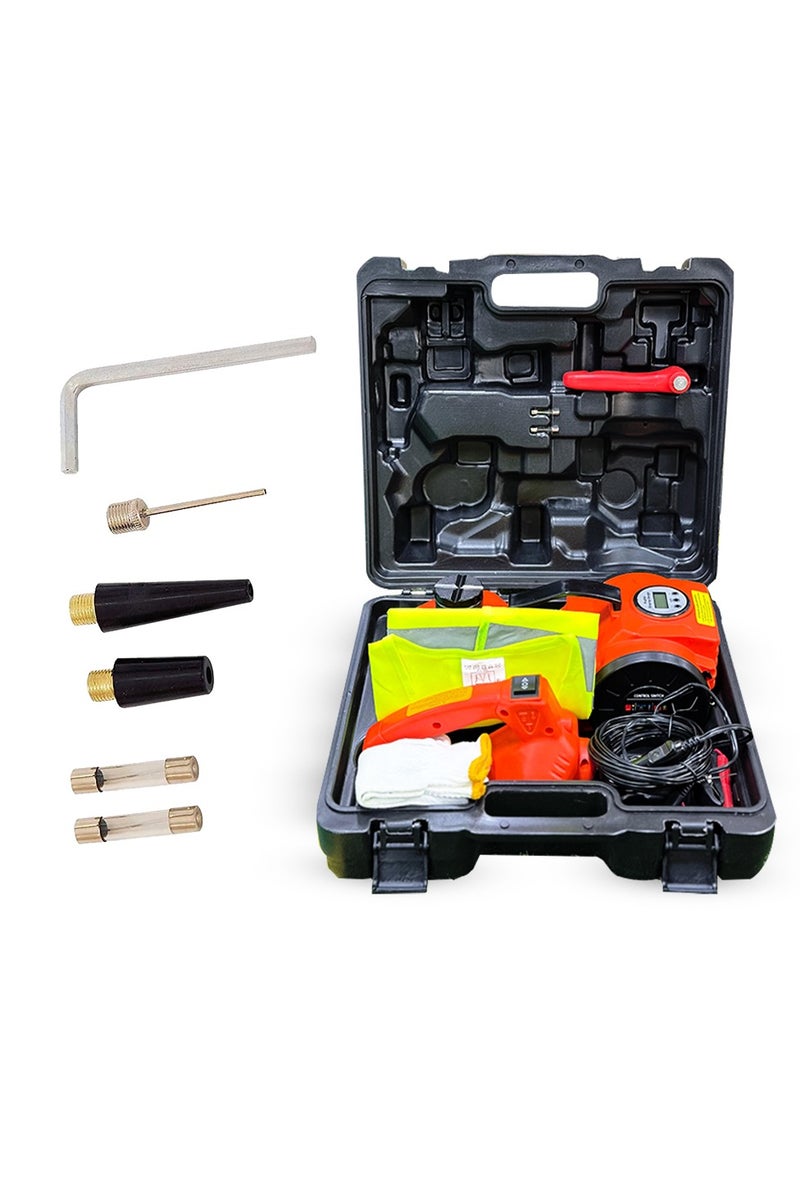 توبيز جاك كهربائي توبي 5 طن 12 فولت مجموعة جاك هيدروليكي (نطاق الرفع: 6.1~17.7 بوصة) مع مضخة هوائية جاك كهربائي للسيارات SUV سيدان MPV لتغيير الإطارات مجموعة إصلاح الطوارئ - Image 1