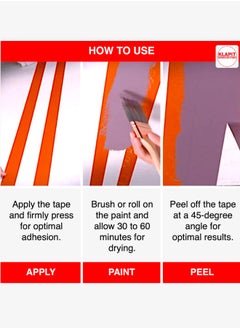 KLAPiT KLAPiT Waterproof Masking Tape 1 Inch X 50m, Painters Tape, Paper Tape, Washi Tape for Painting, Home Office, Red Tape for Painters, Industrial Masking Tape for Extreme Conditions and Usage  - Image 5