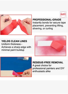 KLAPiT KLAPiT Waterproof Masking Tape 1 Inch X 50m, Painters Tape, Paper Tape, Washi Tape for Painting, Home Office, Red Tape for Painters, Industrial Masking Tape for Extreme Conditions and Usage  - Image 3