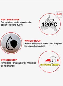 KLAPiT KLAPiT Waterproof Masking Tape 1 Inch X 50m, Painters Tape, Paper Tape, Washi Tape for Painting, Home Office, Red Tape for Painters, Industrial Masking Tape for Extreme Conditions and Usage  - Image 2