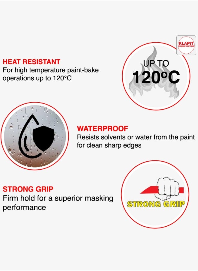 KLAPiT KLAPiT Waterproof Masking Tape 1 Inch X 50m, Painters Tape, Paper Tape, Washi Tape for Painting, Home Office, Red Tape for Painters, Industrial Masking Tape for Extreme Conditions and Usage  - Image 2