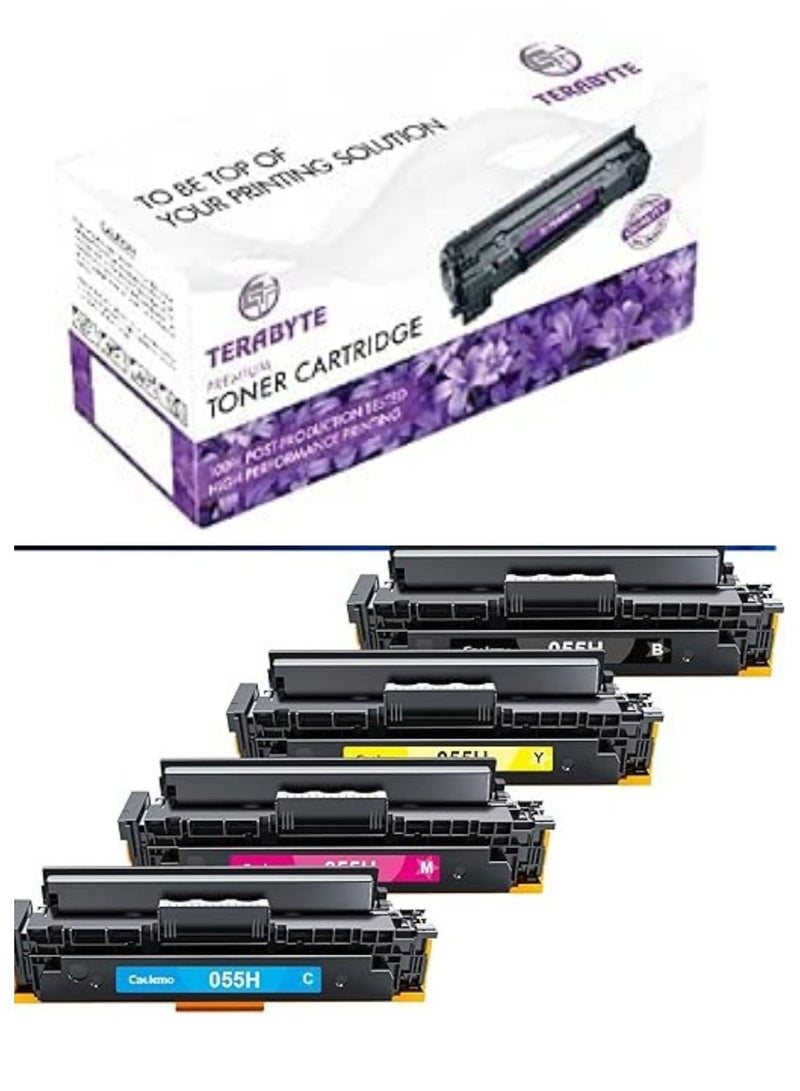Terabyte 055H Toner Cartridge MF743Cdw Toner Replacement for Canon 055 055H Toner Cartridge Set Compatible with Canon Color imageCLASS MF743Cdw, MF741Cdw, MF745Cdw, LBP664Cdw Laser Printers (4-Packs) - Image 1