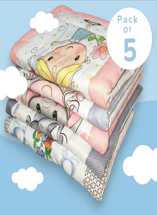 SANTALON New Born Godadi Combo Set Soft Cotton godi| Godari | Baby Bed Matress | Crib Sheet | Cartoon Mat Baby Godadi | Bedding Set | Pack of (5) - Image 3