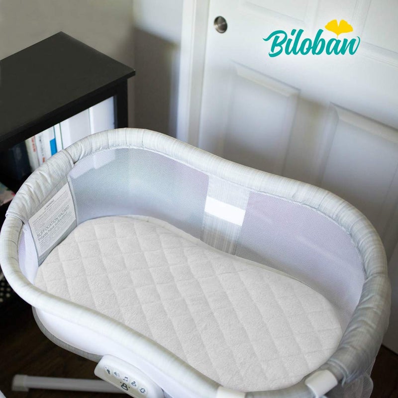 Biloban Bassinet Mattress Pad Cover Compatible with Halo BassiNest Swivel Sleeper, 2 Pack, Waterproof Quilted Ultra Soft Viscose Made from Bamboo Terry Surface, Breathable and Easy Care - Image 2