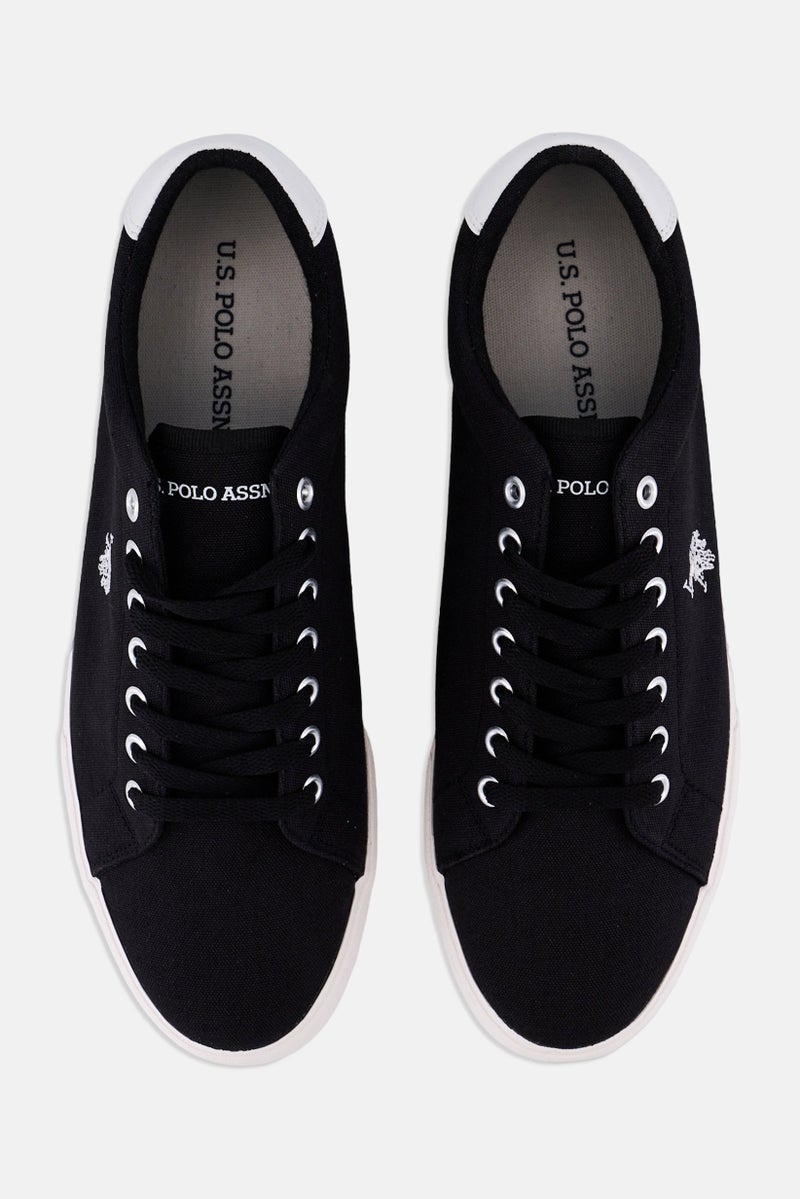 U.S. Polo Assn. Men Canvas-Eco Leather Lace Up Casual Shoes, Black  - Image 2