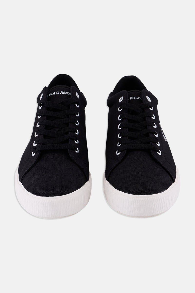 U.S. Polo Assn. Men Canvas-Eco Leather Lace Up Casual Shoes, Black  - Image 3