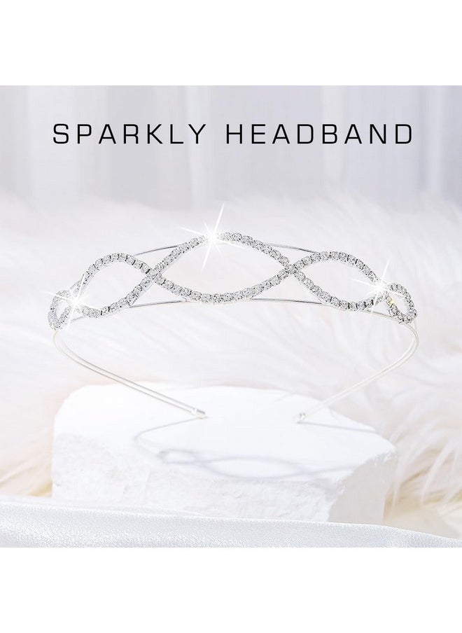 Thin Rhinestone Headbands Wave Crystals Hairbands Double Silver Headpieces Sparkly Wedding Hair Accessories For Women And Girls - pzsku/Z5B18471F8294D49583A4Z/45/_/1735567059/27b2da41-15c6-4e1e-b9ab-41043a110f99