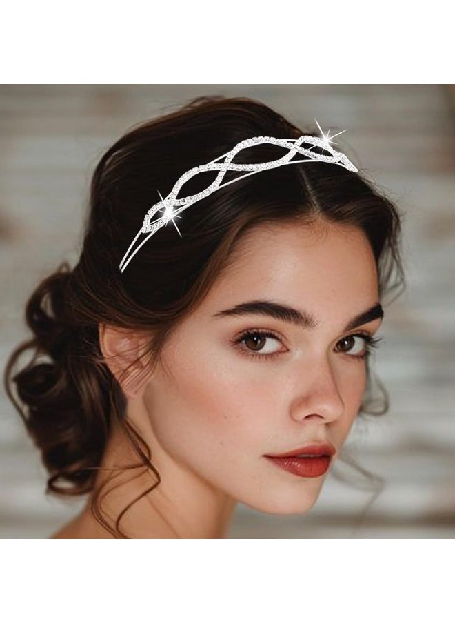 Thin Rhinestone Headbands Wave Crystals Hairbands Double Silver Headpieces Sparkly Wedding Hair Accessories For Women And Girls - pzsku/Z5B18471F8294D49583A4Z/45/_/1735567062/04075aac-e3f6-4ae6-aac4-e03bd42315f5